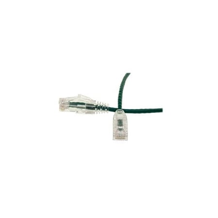 Cable Wholesale Cat6 Green Slim Ethernet Patch Cable, Snagless/Molded Boot, POE Compliant, 7 foot 10X8-85107